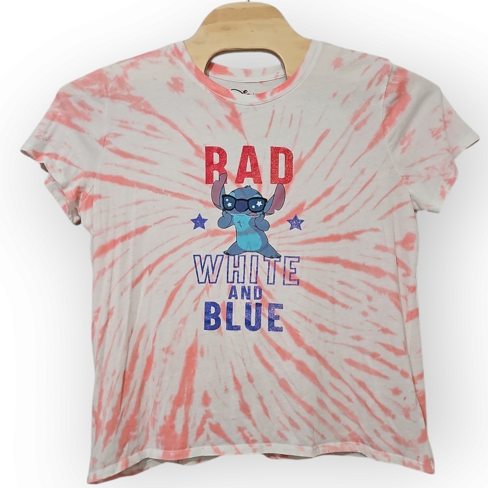Disney Lilo and STITCH "Rad White And Blue" Tie Dye Shirt Size X-Large XL